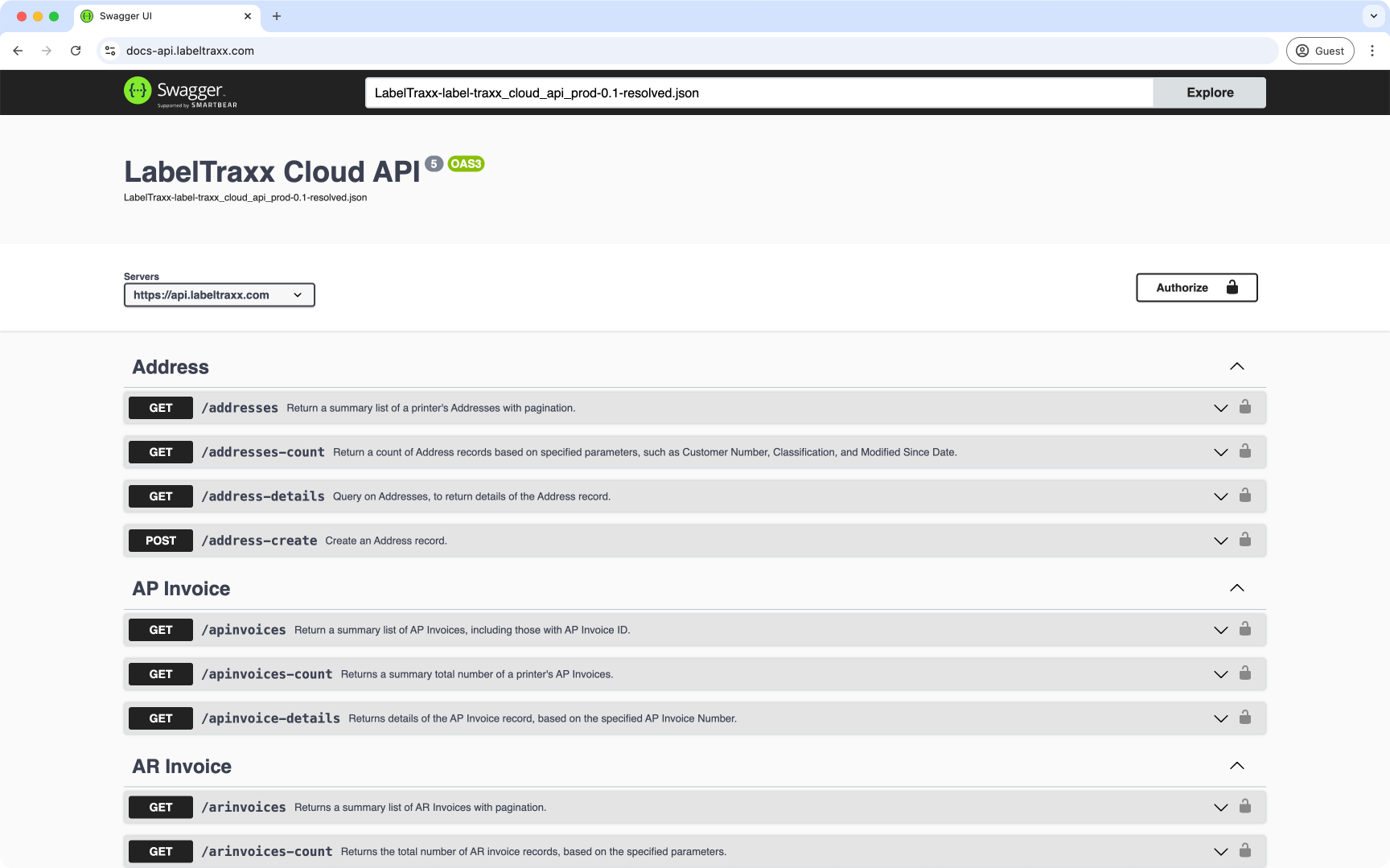 Label Traxx – Cloud API documentation